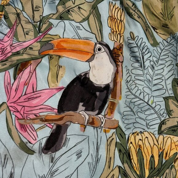 ZARA Tropical Toucan Pajama Print Shorts Size M - Picture 7 of 10